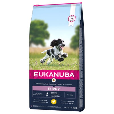 2x15kg Eukanuba Puppy Medium Breed csirke száraz kutyatáp - Kisállat kiegészítők webáruház - állateledelek