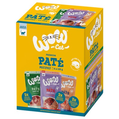 24x125g WOW Cat Adult Mix (3 fajta) nedves macskaeledel - Kisállat kiegészítők webáruház - állateledelek