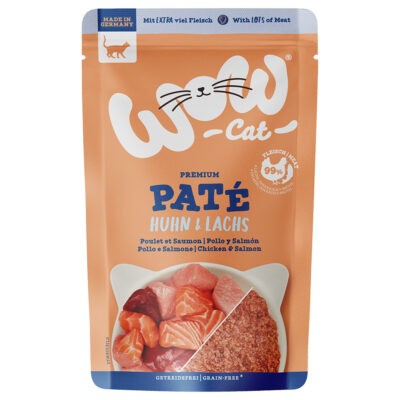 24x125g WOW Cat Adult csirke és lazac nedves macska eledel - Kisállat kiegészítők webáruház - állateledelek