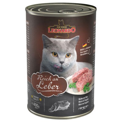 24x400g Leonardo All Meat Máj nedves macskatáp - Kisállat kiegészítők webáruház - állateledelek