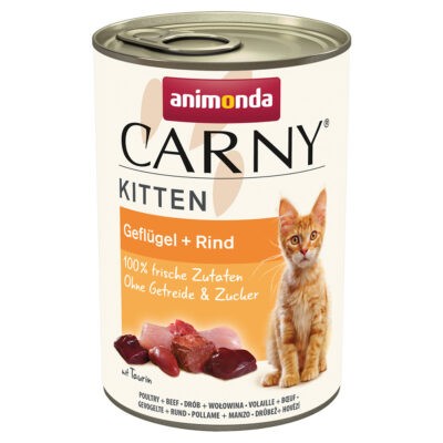 24x400g animonda Carny Kitten Szárnyas & marha nedves macskatáp - Kisállat kiegészítők webáruház - állateledelek