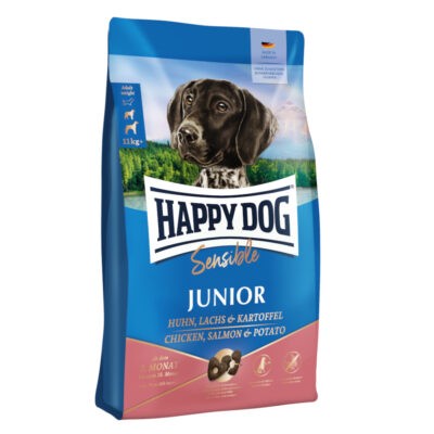 10kg Happy Dog Supreme Sensible Junior lazac & burgonya száraz kutyatáp - Kisállat kiegészítők webáruház - állateledelek