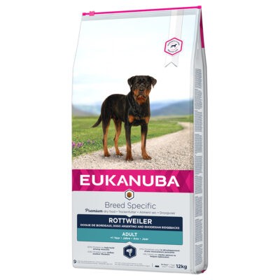 12kg Eukanuba Adult Breed Specific Rottweiler száraz kutyatáp 10% kedvezménnyel - Kisállat kiegészítők webáruház - állateledelek