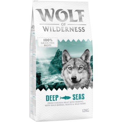 12kg Wolf of Wilderness Adult "Deep Seas" hering - gabonamentes száraz kutyatáp - Kisállat kiegészítők webáruház - állateledelek