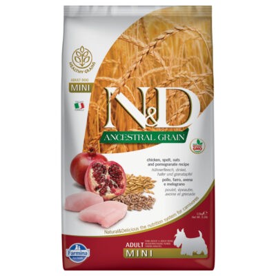 2 x 7 kg Farmina Adult Mini gazdaságos csomag - Low Grain csirke & gránátalma - Kisállat kiegészítők webáruház - állateledelek