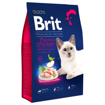 2x8kg Brit Premium by Nature Cat Sterilized chicken száraz macskatáp - Kisállat kiegészítők webáruház - állateledelek