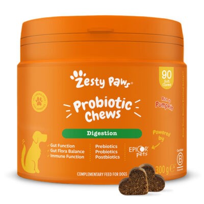 2x90db Zesty Paws Probiotic Chews tök étrendkiegészítő kutyáknak - Kisállat kiegészítők webáruház - állateledelek