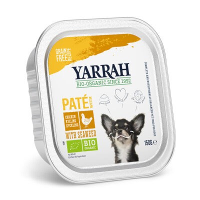 36x150g Yarrah Bio Paté Bio csirke & bio tengeri alga nedves kutyatáp - Kisállat kiegészítők webáruház - állateledelek