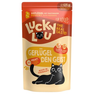 48x125g Lucky Lou Adult Szárnyas nedves macskatáp - Kisállat kiegészítők webáruház - állateledelek