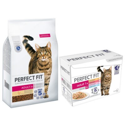 7kg Perfect Fit Adult 1+ csirke száraz macskatáp+48x85g Perfect Fit nedves macskatáp mix ingyen - Kisállat kiegészítők webáruház - állateledelek