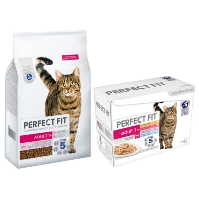 7kg Perfect Fit Adult 1+ lazac száraz macskatáp+48x85g Perfect Fit nedves macskatáp mix ingyen - Kisállat kiegészítők webáruház - állateledelek