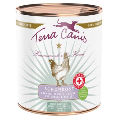 6x800g Terra Canis First Aid Gentle Food Csirke sárgarépával nedves kutyatáp - Kisállat kiegészítők webáruház - állateledelek