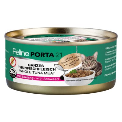 Feline Porta 21 gazdaságos csomag - 24 x 156 g - Tonhal & tengeri hínár - Kisállat kiegészítők webáruház - állateledelek