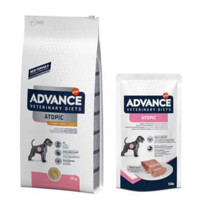 12kg Advance Veterinary Diets Atopic száraz kutyatáp+8x150g nedvestáp ingyen - Kisállat kiegészítők webáruház - állateledelek