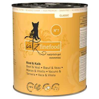 24x800g catz finefood Marha & borjú nedves macskatáp konzerv - Kisállat kiegészítők webáruház - állateledelek