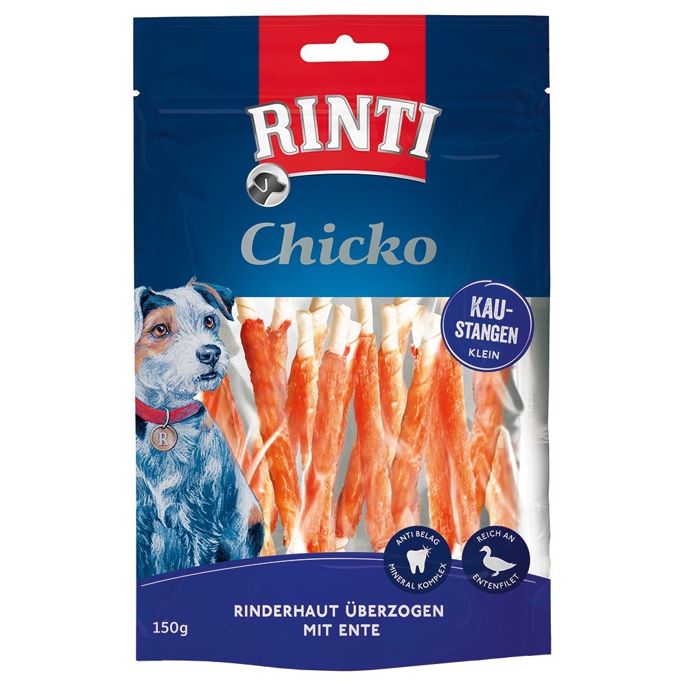 18x150g RINTI Chicko rágórudak - kicsi kutyasnack kacsa - Kisállat kiegészítők webáruház - állateledelek