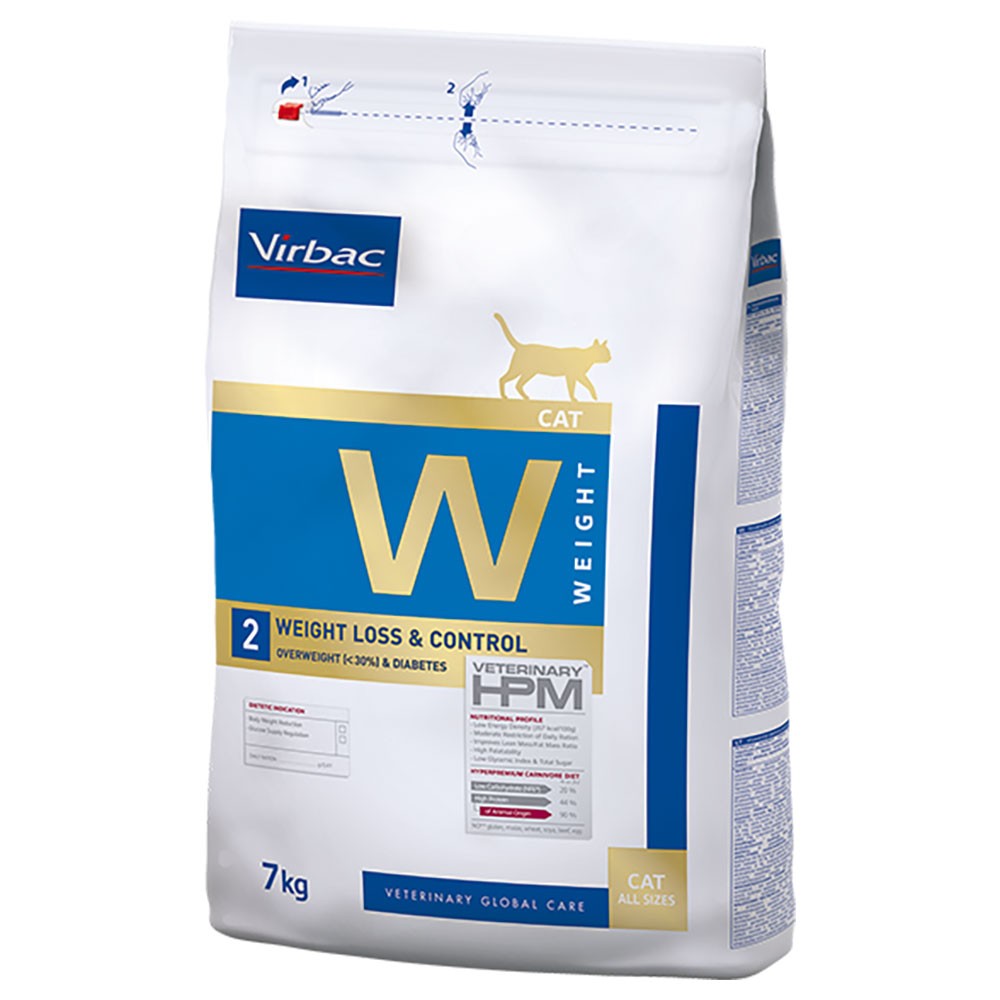 7 kg Virbac Vet HPM cat Weight Loss and Control W2 száraz macskaeledel 7 kg Virbac Vet HPM cat Weight Loss and Control W2 - Kisállat kiegészítők webáruház - állateledelek