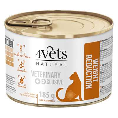 24x185 g 4Vets Natural Cat Weight Reduction nedves macskatáp - Kisállat kiegészítők webáruház - állateledelek