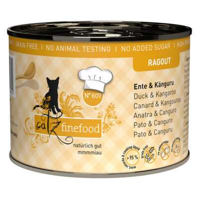 24x190g catz finefood ragout No. 607 kenguru & kacsa nedves macskatáp - Kisállat kiegészítők webáruház - állateledelek