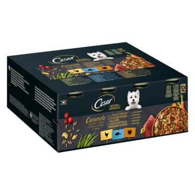 24x400g Cesar Natural Goodness nedves kutyatáp Multipack Casserole 3 variációval (pulyka