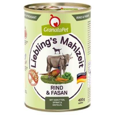 24x400g Granatapet Liebling's Mahlzeit Marha & fácán nedves kutyatáp - Kisállat kiegészítők webáruház - állateledelek