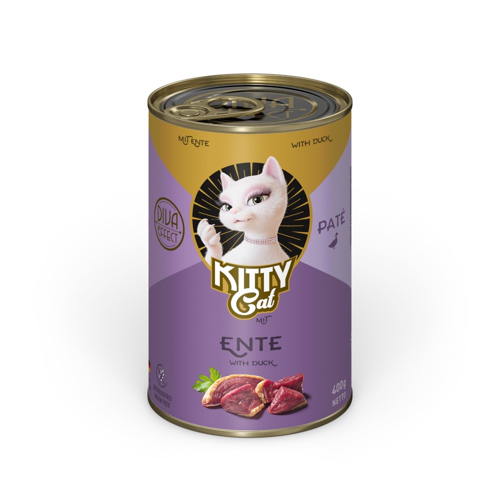 24x400g Kitty Cat Adult Pate Kacsa nedves macskatáp - Kisállat kiegészítők webáruház - állateledelek