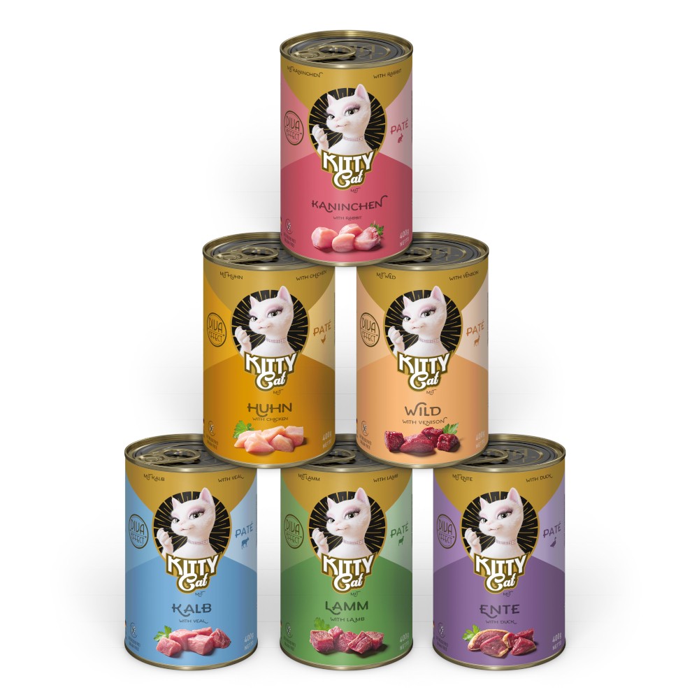 24x400g Kitty Cat Adult Pate nedves macskatáp Mix I (6 változattal) - Kisállat kiegészítők webáruház - állateledelek