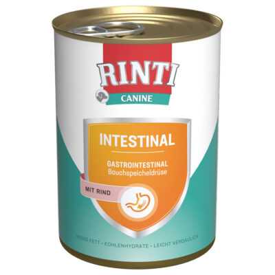 24x400g RINTI Canine Intestinal marha nedves kutyatáp - Kisállat kiegészítők webáruház - állateledelek