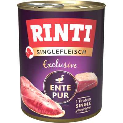 24x800g RINTI Singlefleisch Exclusive kacsa pur nedves kutyatáp - Kisállat kiegészítők webáruház - állateledelek