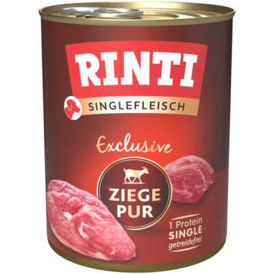 24x800g RINTI Singlefleisch Exclusive kecske pur nedves kutyatáp - Kisállat kiegészítők webáruház - állateledelek