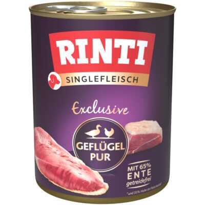 24x800g RINTI Singlefleisch Exclusive szárnyas pur nedves kutyatáp - Kisállat kiegészítők webáruház - állateledelek