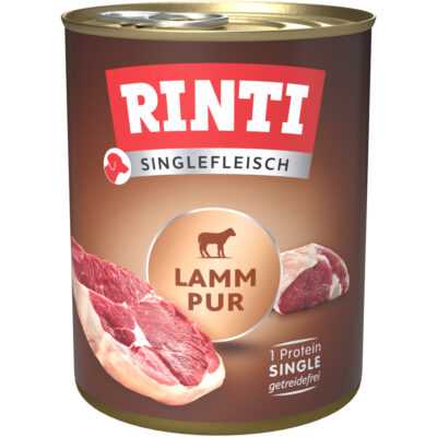 24x800g RINTI Singlefleisch bárány pur nedves kutyatáp - Kisállat kiegészítők webáruház - állateledelek