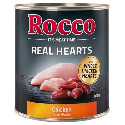 24x800g Rocco Real Hearts csirke nedves kutyatáp - Kisállat kiegészítők webáruház - állateledelek