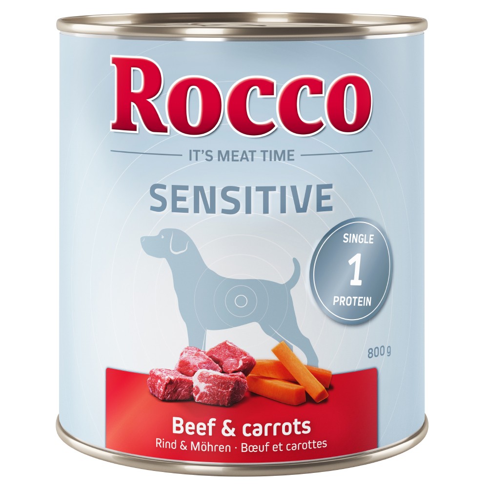 24x800g Rocco Sensitive Marha & sárgarépa nedves kutyatáp - Kisállat kiegészítők webáruház - állateledelek