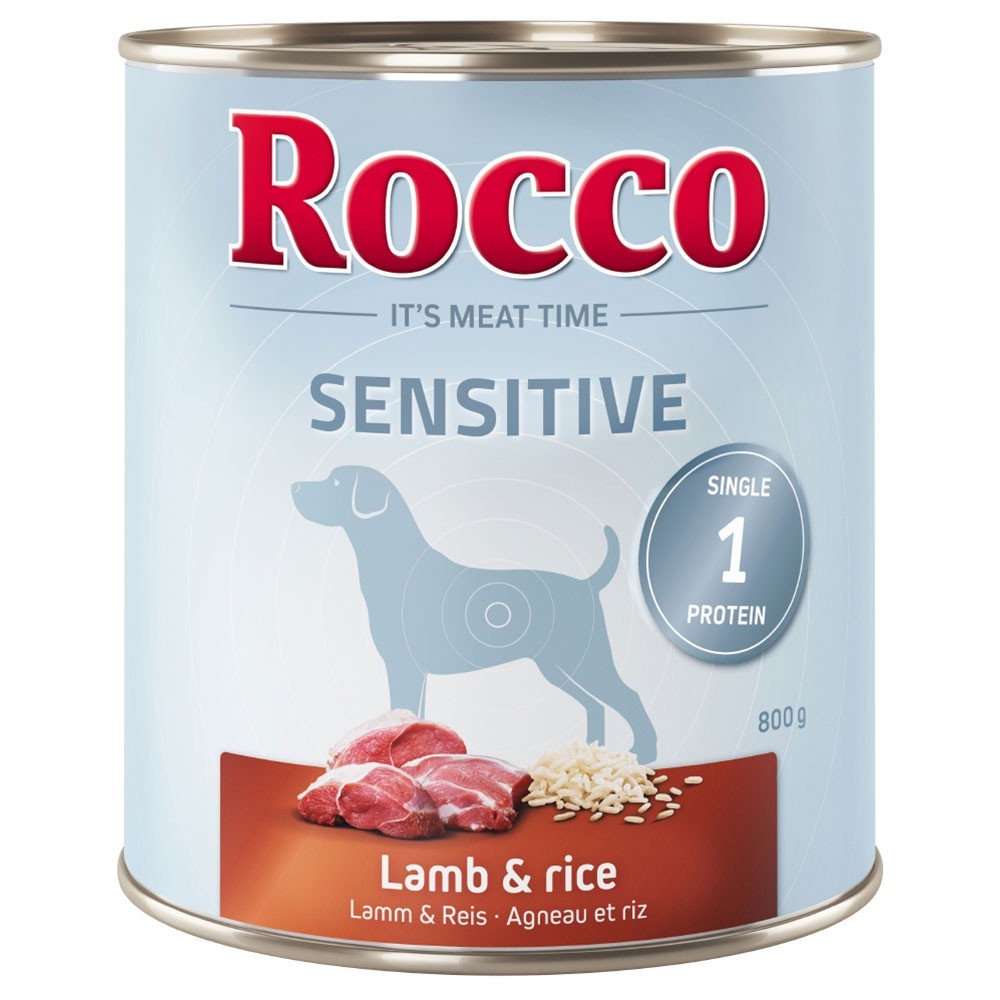 24x800g Rocco Sensitive bárány & rizs nedves kutyatáp - Kisállat kiegészítők webáruház - állateledelek