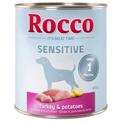 24x800g Rocco Sensitive pulyka & burgonya nedves kutyatáp - Kisállat kiegészítők webáruház - állateledelek