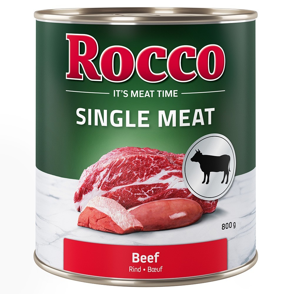 24x800g Rocco Single Meat Marha nedves kutyatáp - Kisállat kiegészítők webáruház - állateledelek