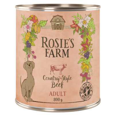 24x800g Rosie's Farm Adult nedves kutyatáp- Marha - Kisállat kiegészítők webáruház - állateledelek