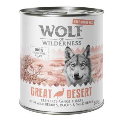 24x800g Wolf of Wilderness Free-Range Meat Great Desert szabad tartású pulyka nedves kutyatáp - Kisállat kiegészítők webáruház - állateledelek