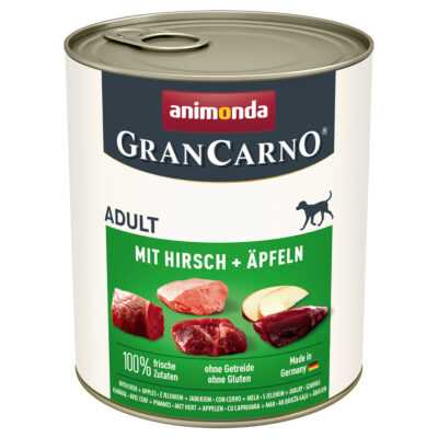 24x800g animonda GranCarno Original Adult szarvas & alma nedves kutyatáp - Kisállat kiegészítők webáruház - állateledelek