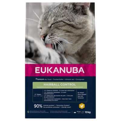 2x10kg kg Eukanuba Hairball Control Adult száraz macskatáp - Kisállat kiegészítők webáruház - állateledelek