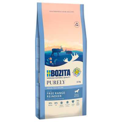 11kg Bozita Dog Purely Adult Active Grain Free rénszarvas száraz kutyatáp - Kisállat kiegészítők webáruház - állateledelek