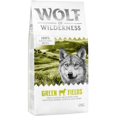 2x12kg Wolf of Wilderness Adult ''Green Fields'' bárány - gabonamentes száraz kutyatáp - Kisállat kiegészítők webáruház - állateledelek