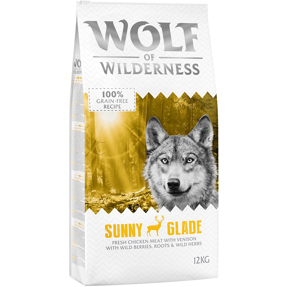 2x12kg Wolf of Wilderness Adult 'Sunny Glade' szarvas - gabonamentes száraz kutyatáp - Kisállat kiegészítők webáruház - állateledelek