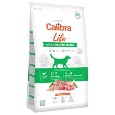 2x12kg Calibra Life Adult Medium Breed bárány száraz kutyatáp - Kisállat kiegészítők webáruház - állateledelek