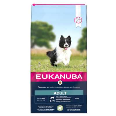 2x12kg Eukanuba Adult Small / Medium Breed bárány & rizs száraz kutyatáp - Kisállat kiegészítők webáruház - állateledelek