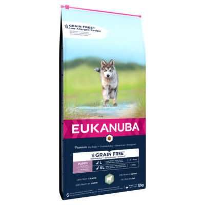 12kg Eukanuba Grain Free Puppy Large Breed bárány száraz kutyatáp - Kisállat kiegészítők webáruház - állateledelek