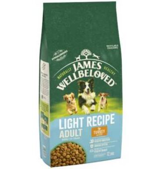 12kg James Wellbeloved Adult Dog Light Hypoallergenic pulyka & rizs száraz kutyatáp - Kisállat kiegészítők webáruház - állateledelek