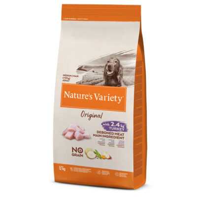 12kg Nature's Variety Original No Grain Medium/Maxi Adult száraz kutyatáp - Kisállat kiegészítők webáruház - állateledelek