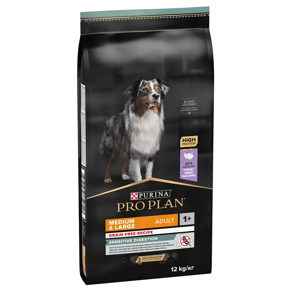 12kg PURINA PRO PLAN Medium & Large Adult Sensitive Digestion gabonamentes száraz kutyatáp - Kisállat kiegészítők webáruház - állateledelek